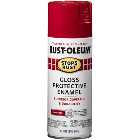 Rust-Oleum 7762830 Gloss Sunrise Red Stops Rust Spray Paint  Enamel  12 Fl. Oz. Aerosol Can Pack of 6