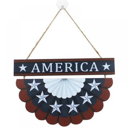 4th of July Patriotic Signs America Independence Day Wooden Sign Rustic Hanging Plaque for Door Wall Window Decor USA National Day Holiday Party Decor