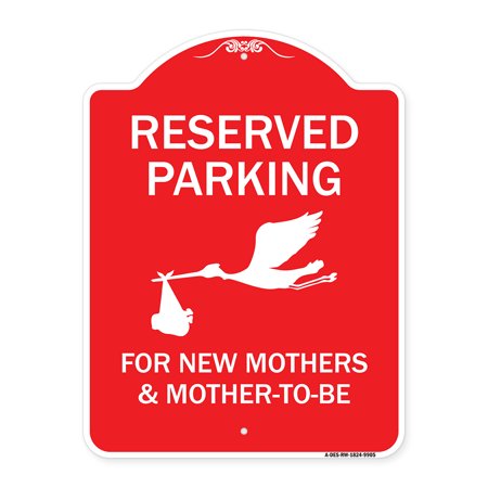 Reserved Parking for New Mothers & Mothers to-be Heavy-Gauge Aluminum Sign, 24