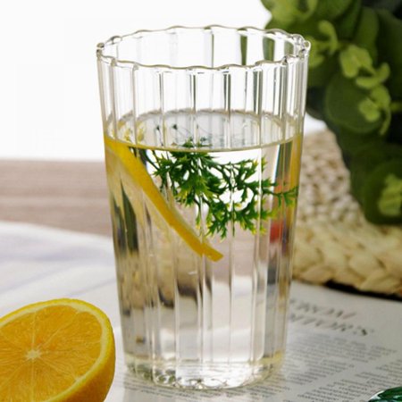 Drinking Glass 13.5 Oz Ripple Glasses for Mixed Drinks  Water  Juice  Beer  Wine