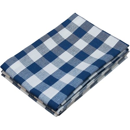 Kitchen Towels | Pack of 6 | 18 X 28 Inches | Highly Absorbent Dish Cloths |100% Cotton Dish Towels | Tea Towels | Bar Towels | Buffalo Check - Blue