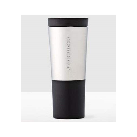 Starbucks Black Dipped Silver Color Block Stainless Steel Tumbler 12 Oz Phinney