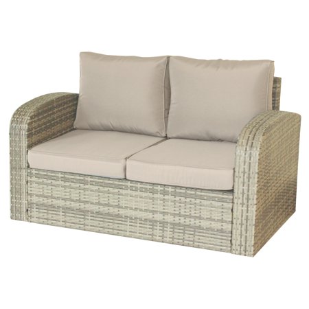 Causeuse D'extérieur En Osier Brun Havane Par Luxury Living Furniture Avec Coussin Et Cadre En Aluminium SF-0255-T - Rona