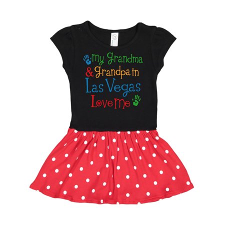 Inktastic Grandma and Grandpa in Las Vegas Love Me Gift Baby Girl Dress