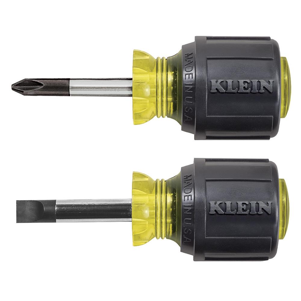 2-Piece Stubby Screwdriver Set- Cushion Grip Handles