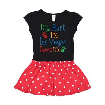 Inktastic My Aunt in Las Vegas Loves Me Gift Baby Girl Dress