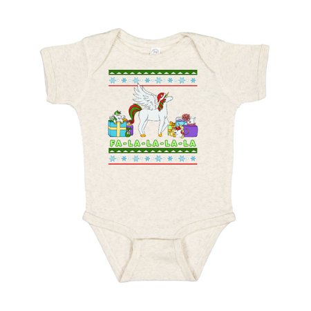 Inktastic Christmas Festive Unicorns Fa-La-La-La-La Gift Baby Boy or Baby Girl Bodysuit