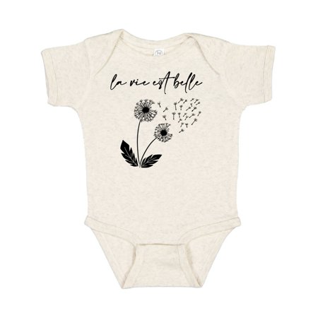 Inktastic La Vie Est Belle with Dandelion Gift Baby Boy or Baby Girl Bodysuit