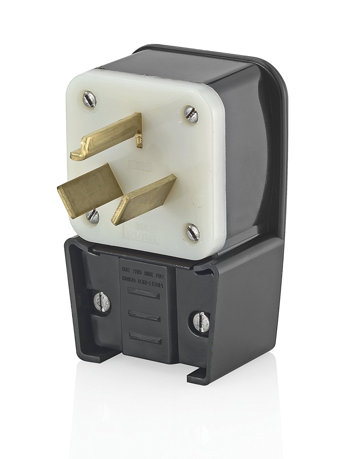 30 Amp 125-Volt/250-Volt Straight Blade Range Plug, Black 9332-P