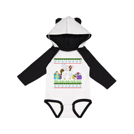 Inktastic Christmas Festive Unicorns Fa-La-La-La-La Gift Baby Boy or Baby Girl Long Sleeve Bodysuit