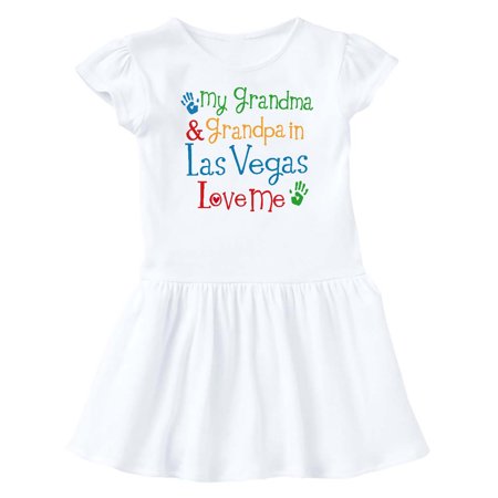 Inktastic Grandma and Grandpa in Las Vegas Love Me Gift Baby Girl Dress