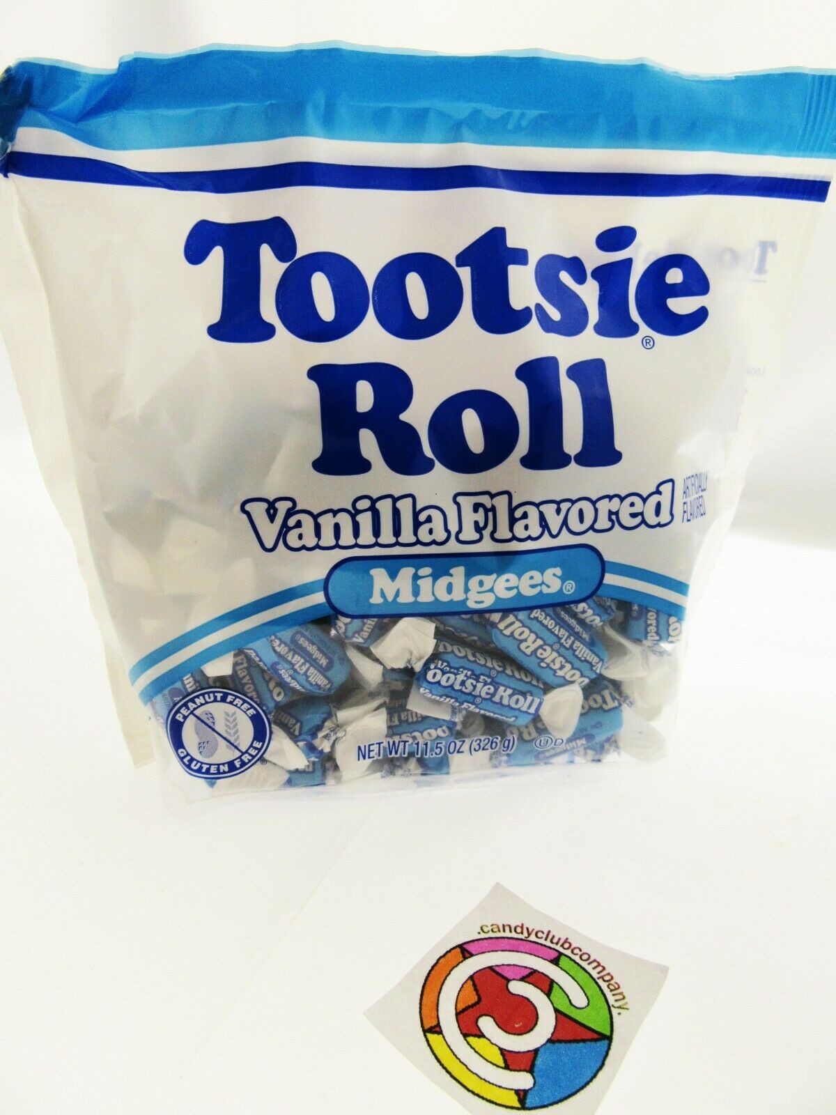 Tootsie Roll  Vanilla Midgees  11.5 Oz. Peanut Free  Gluten Free. Contains Milk and Soy thumbnail