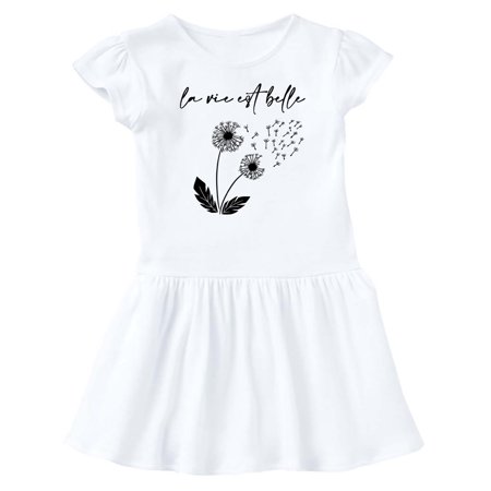 Inktastic La Vie Est Belle with Dandelion Gift Baby Girl Dress