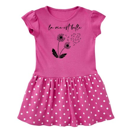 Inktastic La Vie Est Belle with Dandelion Gift Baby Girl Dress