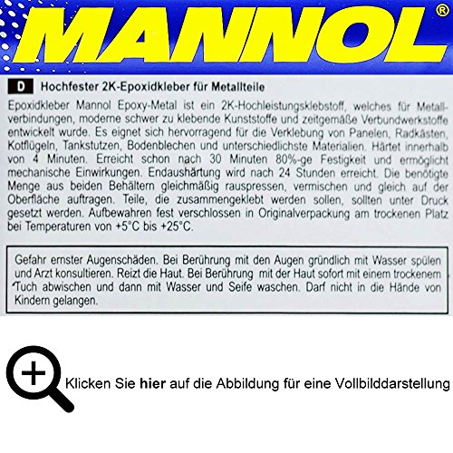 MANNOL Epoxy-Metal 2K-Epoxid-Kleber Metallklebstoff 9905 30g thumbnail