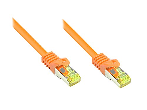 RJ45 Patchkabel MitCat.7 Rohkabel Und Rastnasenschutz (RNS®), S/FTP, PiMF, Halogenfrei, 600MHz, OFC, Orange, 3m, Good Connections® (8070R-030O)