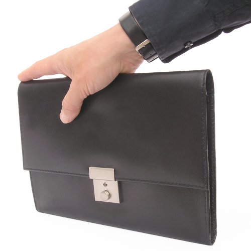 A5 Dokumentenmappe / Dokumententasche Aus Leder, Für Damen Und Herren, Schwarz, Jahn-Tasche 1021 thumbnail