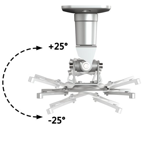 PureMounts PM-Spider-Plus - Deckenhalterung - Silber - 360° Drehbar - +25° Bis -25° Neigbar thumbnail