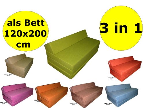 Sessel Gästebett Schlafsessel Klappmatratze Sofa Schlafsofa Doppelbett Matratze Hellgrün-1229 thumbnail