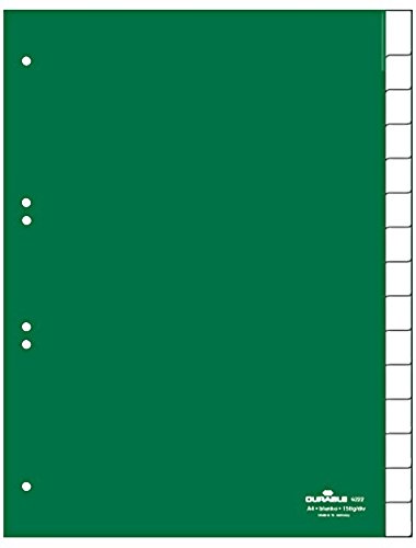 Durable 6222-05 Index Plastic Blank DIN A4 Pack of 15 Green thumbnail