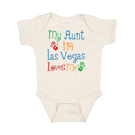 Inktastic My Aunt in Las Vegas Loves Me Gift Baby Boy or Baby Girl Bodysuit
