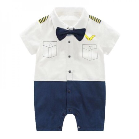 Xinhuaya 20198 Infant Baby Gentleman Design Short Sleeve Rompers Sets Kids Boys Bodysuit Bowknot Jumpsuit Newborn Clothes