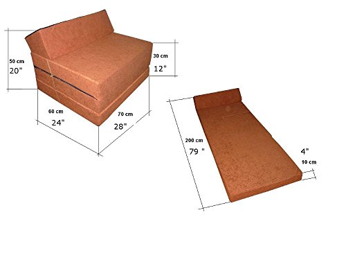 Schlafsessel Klappmatratze Gästebett Bettsessel Schlafsofa Faltmatratze Matratze (Dunkelbraun-1021)