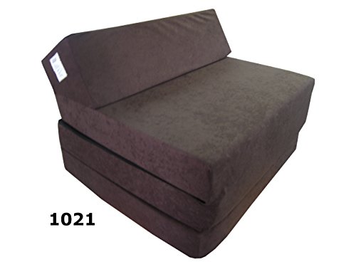 Schlafsessel Klappmatratze Gästebett Bettsessel Schlafsofa Faltmatratze Matratze (Dunkelbraun-1021) thumbnail