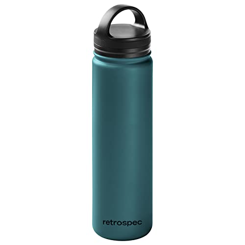 Retrospec Alder Insulated Water Bottle with Straw Lid & Handle Cap - Stainless Steel Wide Mouth Double-Wall Vacuum Insulated Thermos - BPA Free Leakpr thumbnail
