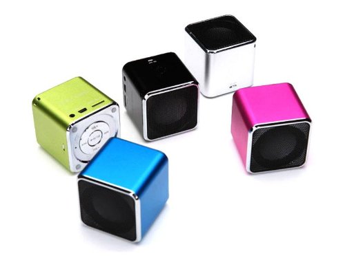 MP3 Player Mini Tragbarer Portabler Lautsprecher Box USB Micro SD Silber