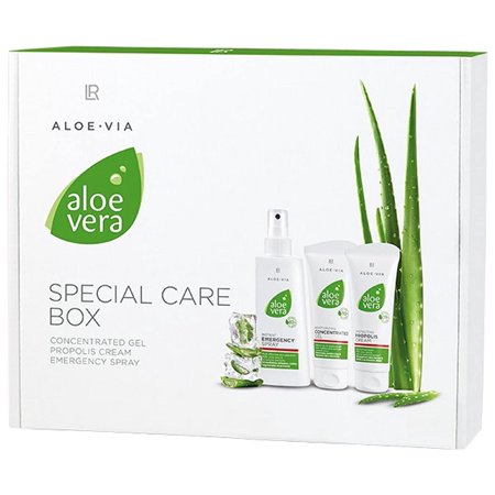 LR Aloe Via Aloe Vera Special Care Box (Gel Concentrate  Propolis Cream  Emergency Spray)