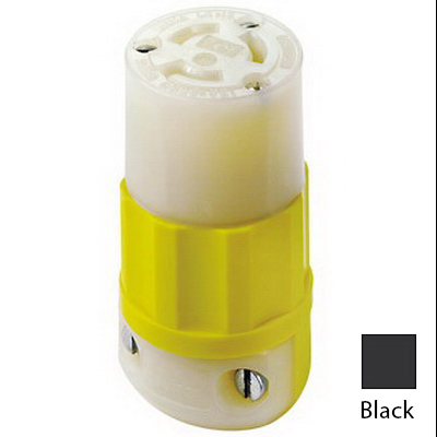 Leviton 4579-CY Connector Locking Blade L6-15R 15A 250V 2P3W Grounding - Yellow-White