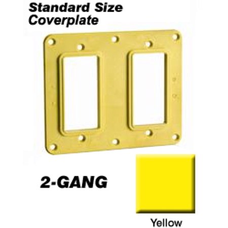 Leviton 3251-Y 2-Gang GFCI/Decora Receptacle Coverplate - Yellow