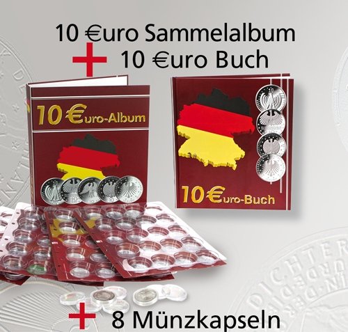 SAFE WURZELHOLZ MÜNZKASSETTEN PREMIUM 60 X 10 EUROMÜNZEN in MÜNZKAPSELN NR. 5797 - in 3 Tableaus 6337 Für Je 20 Runde Fächer X 10 Euro Münzen in thumbnail