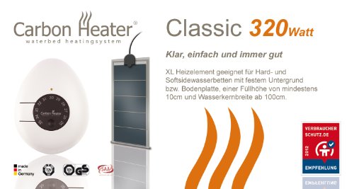 Carbon Heater TBD Classic XL -320 Watt- Intelligente Energiespar-Wasserbettheizung Für Solo/Mono/Uno Wasserbetten thumbnail