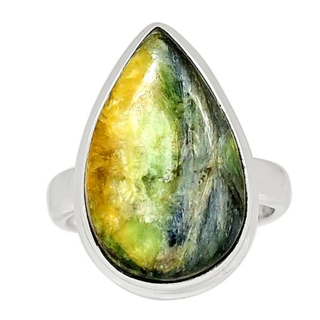 Mermaid Kyanite 925 Sterling Silver Ring Jewelry S.6 ALLR-6229