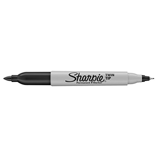 Sharpie Twin Tip Permanent Marker 0.5mm and 0.7mm Line Black Pack 12 - thumbnail