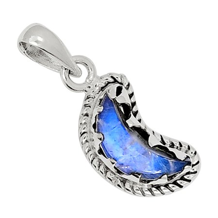 Crescent Moon - Moonstone 925 Sterling Silver Pendant Jewelry ALLP-9253
