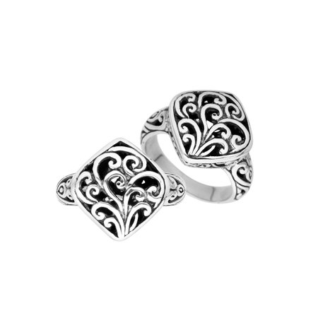 AR-6249-S-8  Sterling Silver Ring with Plain Silver