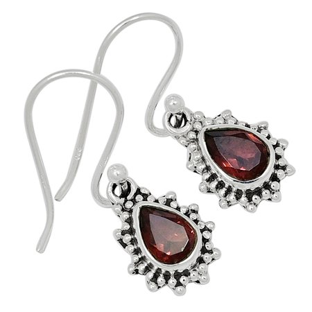 Garnet 925 Sterling Silver Earring Jewelry ALLE-6229