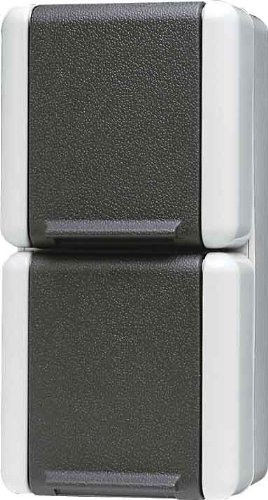 JUNG SCHUKO-Steckdose 2-fach 822W WG800 IP44 Senkr.Mont. 2 Leitungsei 822W (822W)