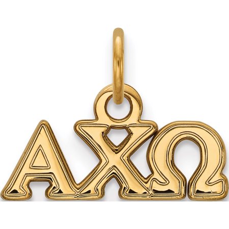 Ss/Gold Plated Sterling Silver with Gp Logoart Alpha Chi Omega Xs Pendant (10 X 16) Made in United States Gp001aco