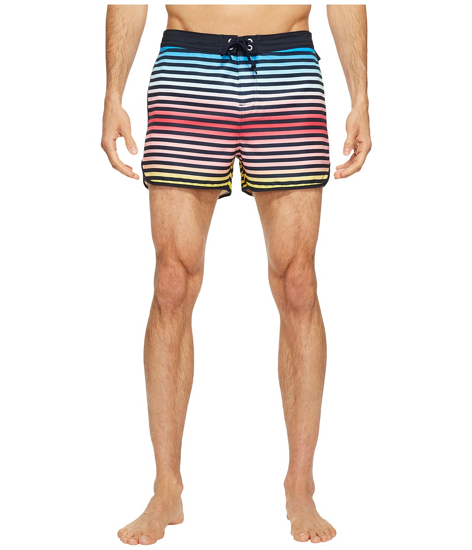 Original Penguin - Ombre Stripe Fixed Volley Swim Trunk (Dark Sapphire) Men's Swimwear