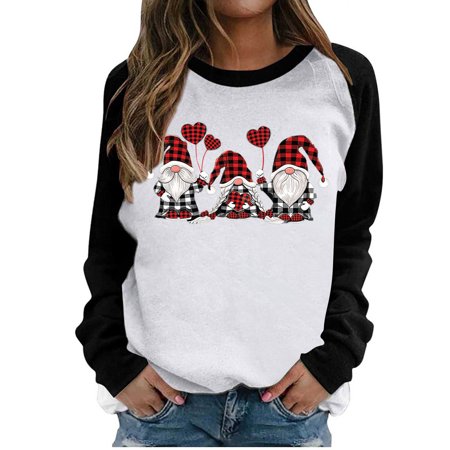 Womens Casual Long Sleeve Sweatshirts Summer Cute Graphic Tees Sexy Workout T-Shirts Tops Ladies Going Out Party Tshirts A527-4081