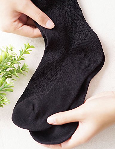 Vero Monte Women's Modal & Cotton Opaque Knitted Patterned Tights for Spring (Black) 4081 thumbnail