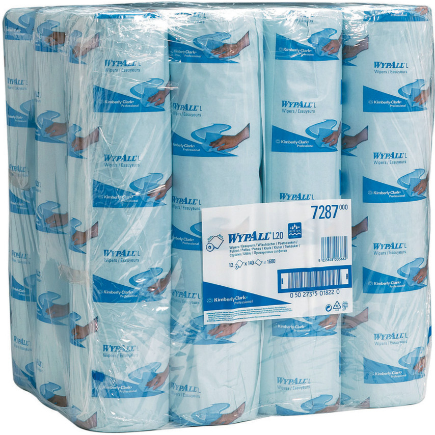 Wypall 7287 L20 Wipers Small Roll Blue (12-Rolls)