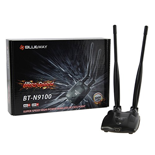 High Sencitivity Blueway Beini Free Internet Long Range 3000mW Dual Wifi Antenna USB Wifi Adapter Decoder Ralink 3070 BT-N9100 Wireless Network Card