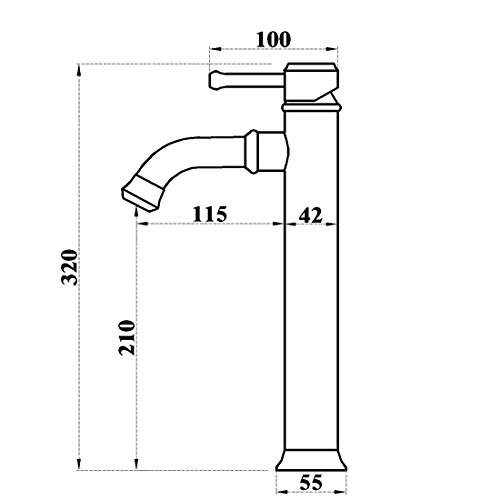 Deck Mount Vessel Bathroom Sink Faucet Lengthen Sprayer Tall Spout Single Handle Control Single Hole Mixer Taps Lavatory Sink Faucets Chrome Finish thumbnail