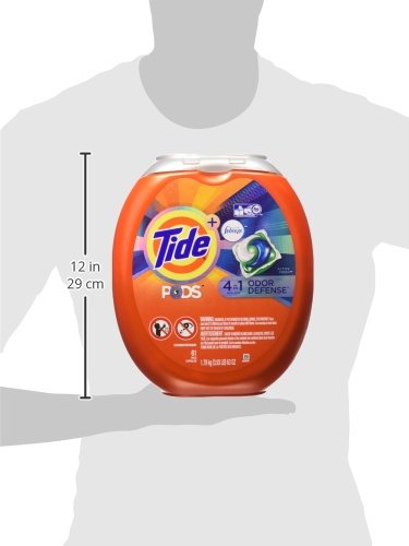 Tide PODS Plus Febreze Odor Defense Laundry Detergent Pacs, Active Fresh Scent, 61 Loads, Designed for Regular and HE Washers thumbnail
