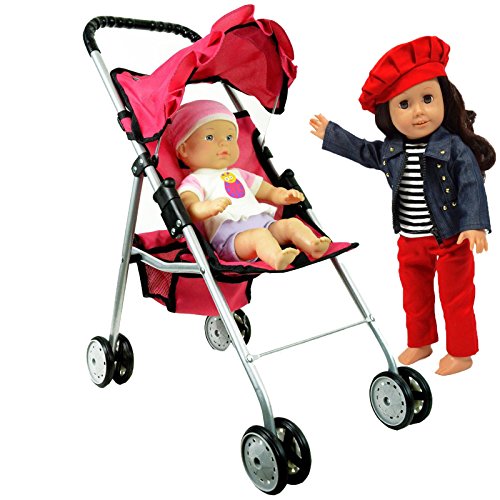First Doll Stroller for Kids - Pink thumbnail